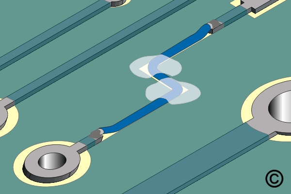 Bond the wires to the surface with adhesive or Wire Dots.