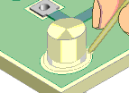 Figure 3: One method of filling and strengthening a repaired hole.