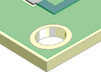 Figure 4: Hole drilled with insulating material separating hole from planes.