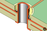 Should you attempt to repair a damaged plated hole with an inner layer connection?