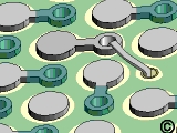 Figure 2: Insert one end of the Crcuit Track into the plated hole or via connected to the BGA pad. Insert the opposite end through the sleeve.