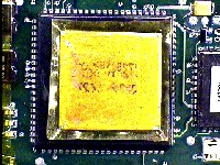 Component label masked with insulation to prevent exposure to hot air during the removal process.
