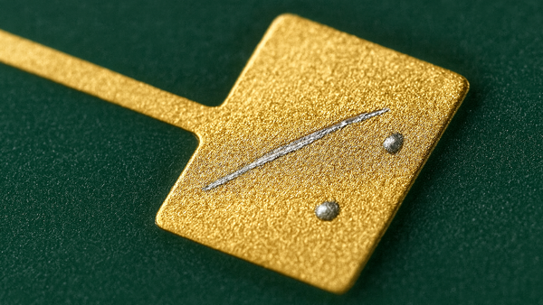 Figure 2. Voids and scratches filled with conductive expoxy paste.